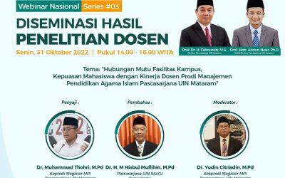 WEBINAR NASIONAL DISEMINASI HASIL PENELITIAN DOSEN PASCASARJANA UIN MATARAM 2022 – SERIES 03