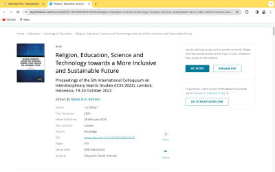 INTERNASIONALISASI UIN MATARAM DALAM REPUTASI PUBLIKASI ILMIAH BERSKALA INTERNASIONAL:Empat Paper Mahasiswa dan Dosen Pascasarjana UIN Mataram Dipublikasikan di Penerbit Routledge London.